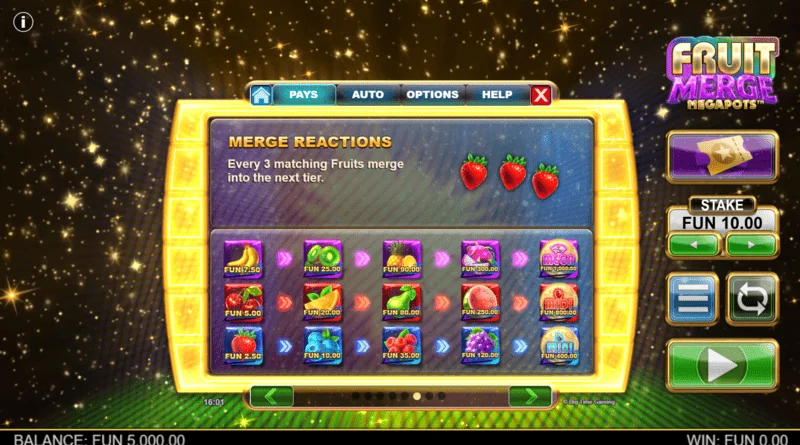Fruit Merge Megapots - fusion de fruits dans Hold and Spin